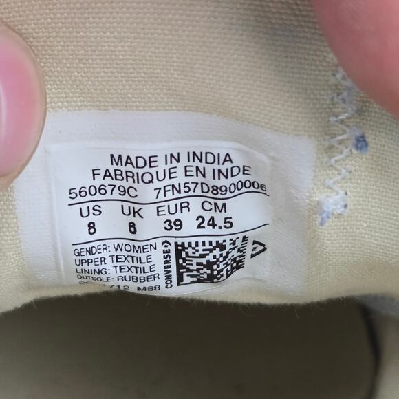 Converse CTAS All Star Ox Low Blue Perforated Casual Y2K Daily Sneakers Womens 8 - Picture 13 of 13